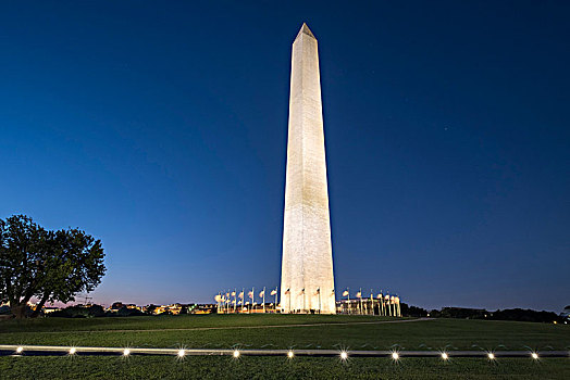 华盛顿纪念碑,光亮,夜晚,国家广场,华盛顿特区