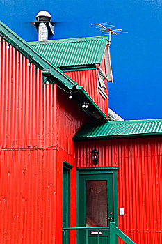 仰视,房子,雷克雅未克,冰岛