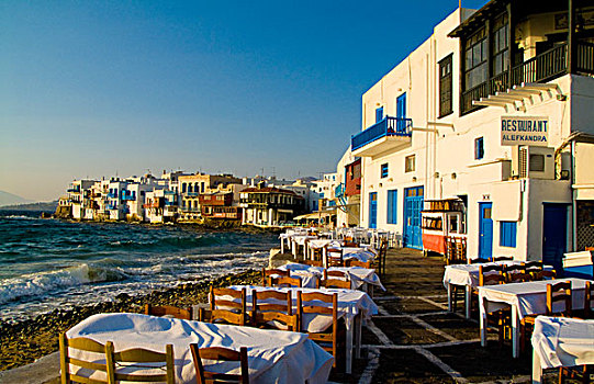 美好,餐馆,小威尼斯,区域,米克诺斯岛,希腊