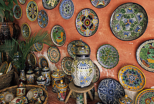 墨西哥,波多黎各,陶器,展示