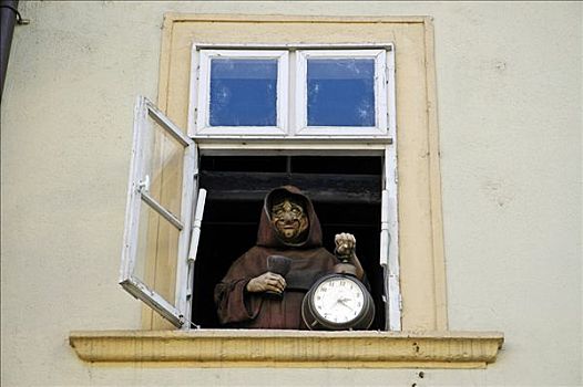 僧侣,窗户,葡萄酒,酒馆,布拉迪斯拉瓦,斯洛伐克