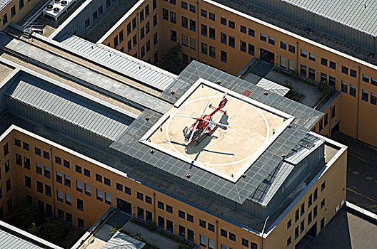 俯拍,直升飞机,建筑,萨克森安哈尔特,德国