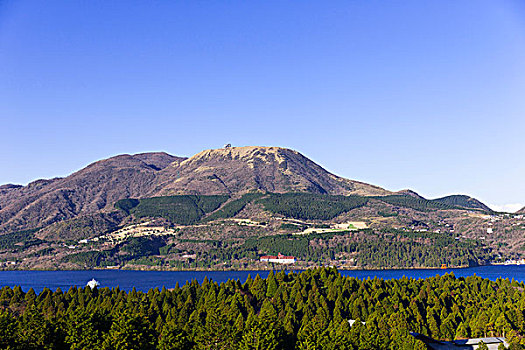 箱根,山,湖