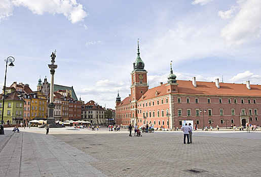 皇家,城堡,城堡广场,老城,华沙,波兰