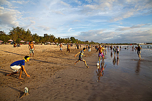 球员,库塔,海滩,巴厘岛,印度尼西亚