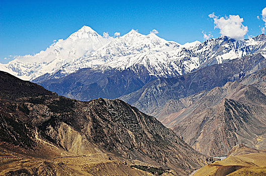 山谷,安纳普尔纳峰,保护区,地区,尼泊尔