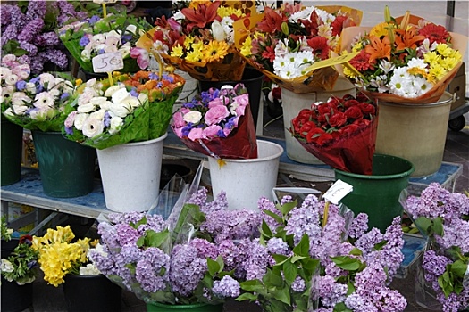 花,市场货摊,法国