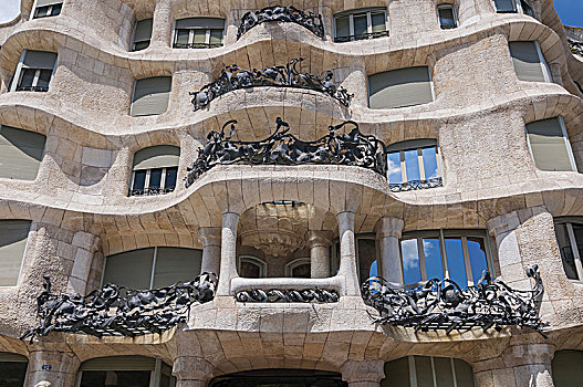 建筑,特写,巴塞罗那,加泰罗尼亚,西班牙