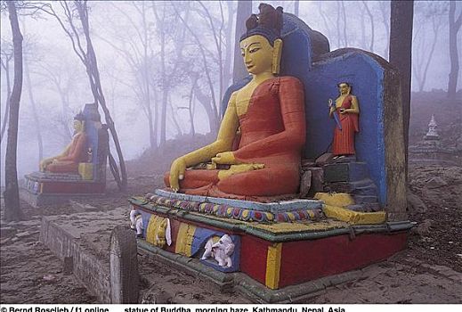 佛像,佛教,加德满都,尼泊尔,亚洲,坐
