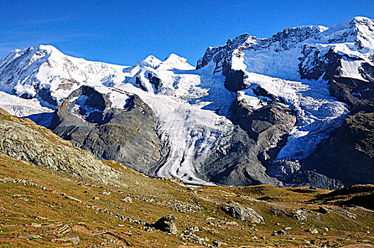 冰河,西部,顶峰,山,双子座,戈尔内格拉特,山脊,策马特峰,瓦莱州,瑞士,欧洲