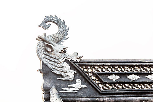 中式古建筑龙吻,拍摄于南京古鸡鸣寺