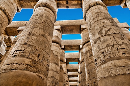 特写,柱子,遮盖,象形文字,卡尔纳克神庙,埃及