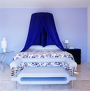卧室,不同,质地,图案,蓝色,一起,兴趣