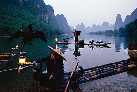 广西桂林的渔民
