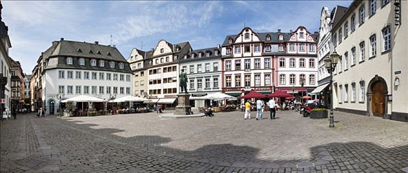 游客,坐,咖啡,科布伦茨,莱茵兰普法尔茨州,德国,欧洲