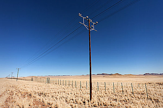 风景,电,电线杆,靠近,纳米比亚,非洲