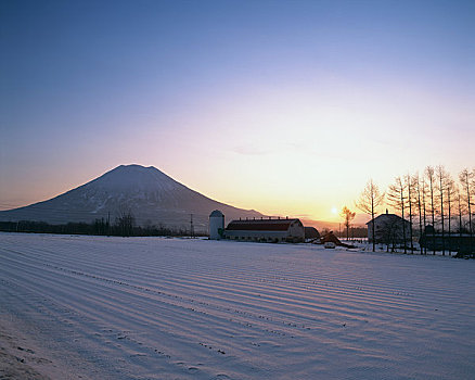 日出,山