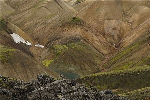 彩色,山峦,区域,兰德玛纳,冰岛