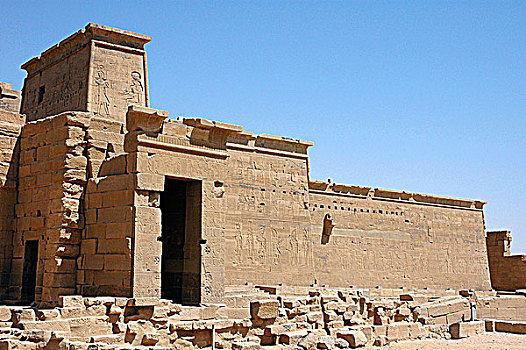 入口,多柱厅,寺庙,伊希斯,菲莱岛,埃及