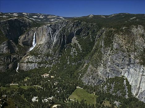 优胜美地,瀑布,冰河,优胜美地国家公园,加利福尼亚,美国