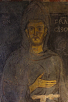 圣徒,阿西尼城,特写,头像,13世纪,艺术家