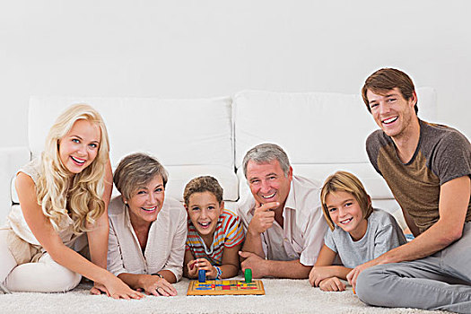 家庭,看镜头,棋类游戏,起居室