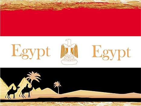 骆驼,房车,非洲野地,旗帜,埃及,抽象,低劣,框