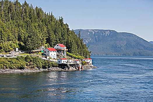 船,悬崖,岛屿,不列颠哥伦比亚省,加拿大