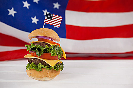 汉堡包,独立日,美国国旗