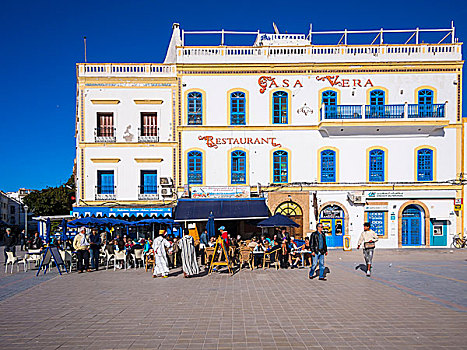 街头咖啡馆,老城,世界遗产,苏维拉,摩洛哥,非洲