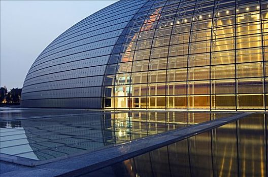 中国,北京,国家,剧院,国家大剧院,设计,法国,建筑师,玻璃,钛,2007年