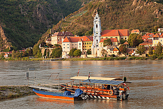 风景,上方,多瑙河,杜恩斯坦,教区教堂,瓦绍,世界遗产,奥地利