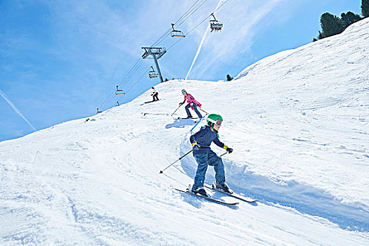 家庭,滑雪,假日,悉特图克斯,奥地利