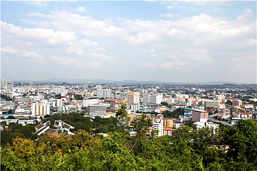 芭提雅,城市,俯视,泰国