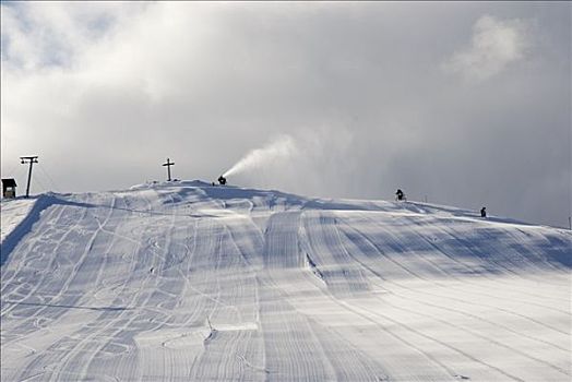 滑雪,斜坡,雪,机器,动作,奥地利