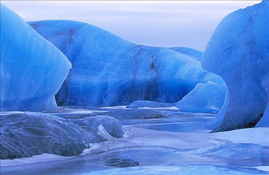 蓝色,冰山,冰岛