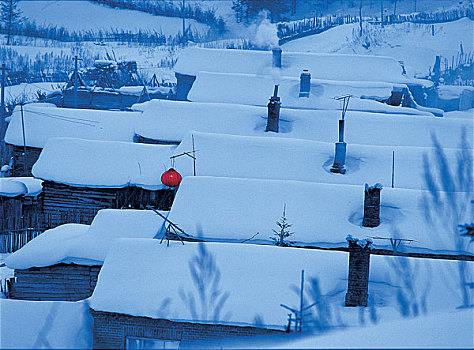 积雪,房子,黑龙江