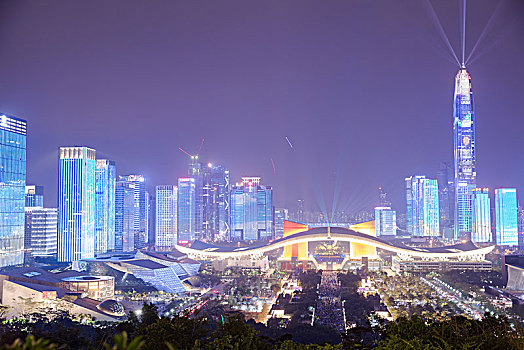深圳中心区灯光表演
