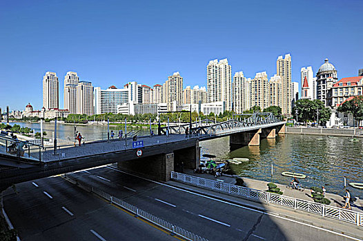 天津,道路,马路,大楼,城市,现代化,高架桥,交通,高速,快捷,子牙河,海河