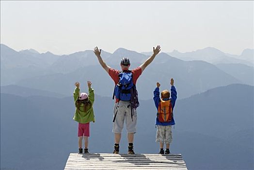 自由,山,远足,山峦