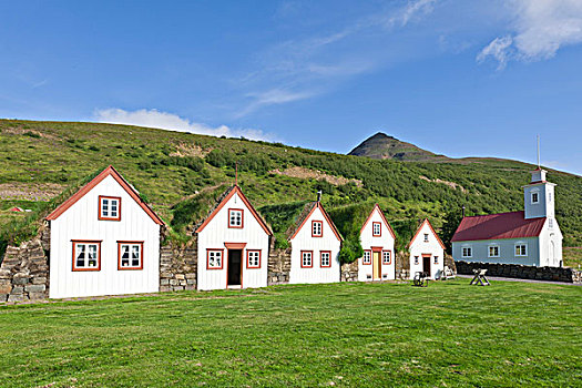 老,农场,博物馆,冰岛,欧洲