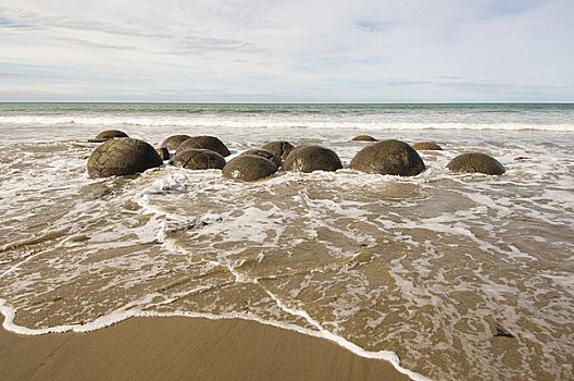 漂石,海滩,新西兰