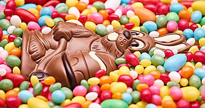 彩色,糖豆,巧克力兔