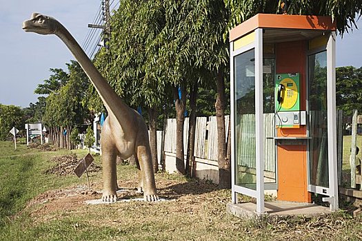 恐龙,电话亭,省,泰国