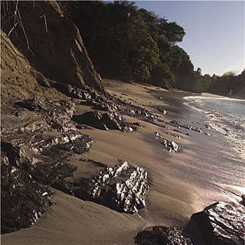 石头,海滩,哥斯达黎加