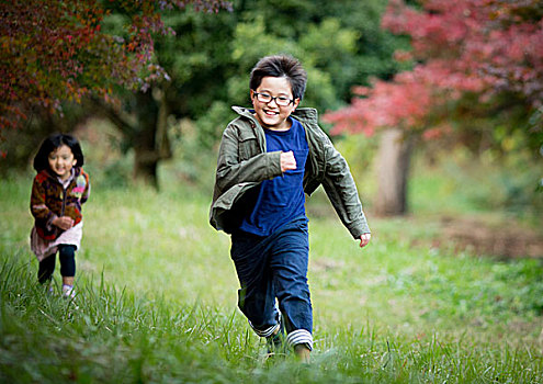 日本人,秋叶,孩子