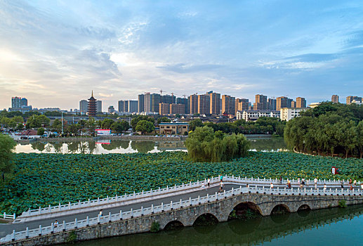 运河之都江苏省淮安市城市风光