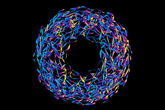 彩色碎片圆环抽象图案