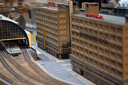 模型,建筑,靠近,火车站