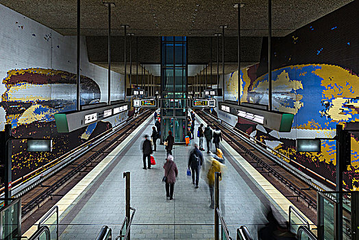 地铁站,头像,纽伦堡,中间,弗兰克尼亚,巴伐利亚,德国,欧洲